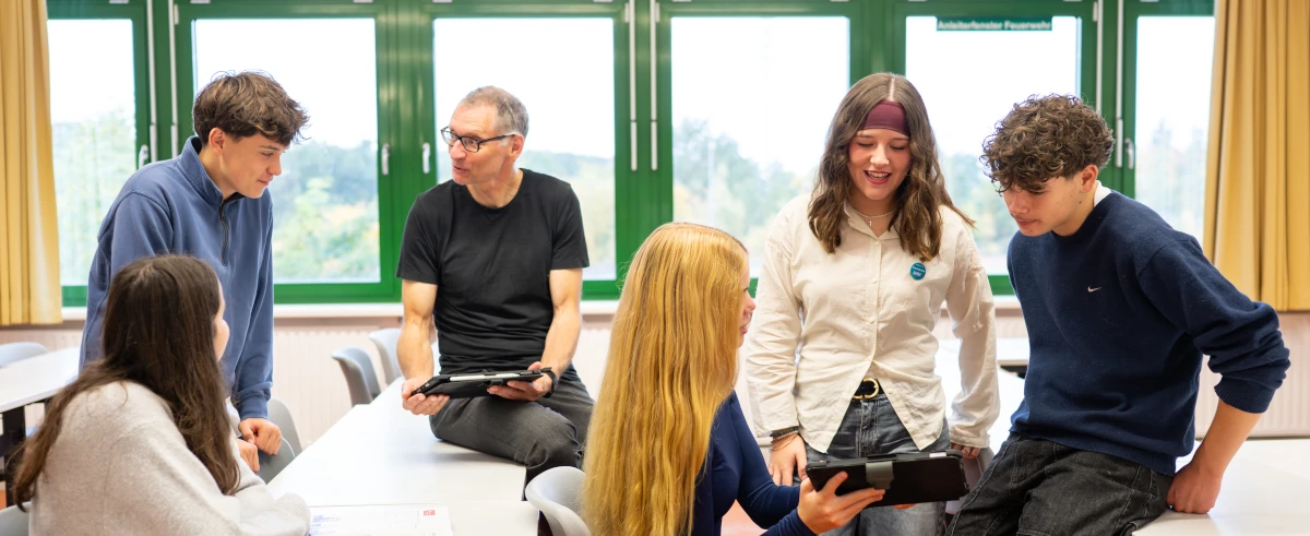 Schülerinnen und Schüler beim Newscamp am Gymnasium Oedeme in Lüneburg
